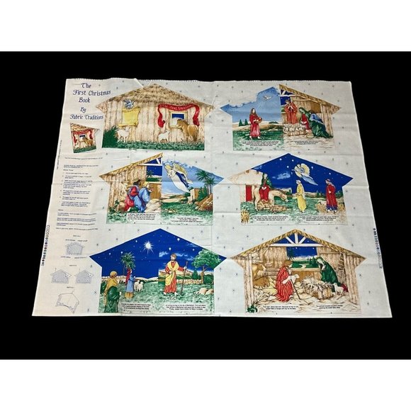 First Christmas Vtg Fabric Book Panels Template by Fabric Traditions 1997  NEW - Picture 2 of 12